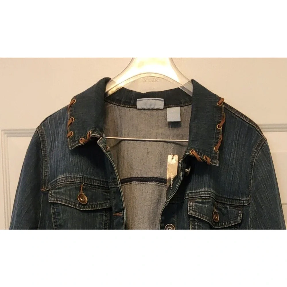 LIZ & ME Denim Long Sleeve Jean Jacket Womens Plus Size 0X - Picture 3 of 14